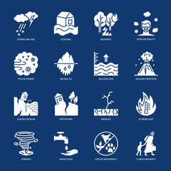 Effects of climate change icon set
