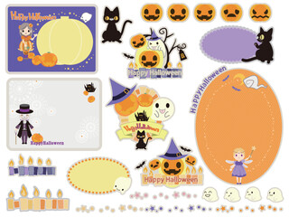 Halloween background accessory heading set