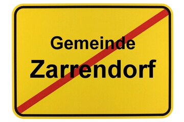 Illustration eines Ortsausgangsschildes von Zarrendorf in Mecklenburg-Vorpommern