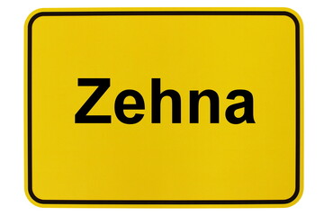 Illustration eines Ortsausgangsschildes von Zehna in Mecklenburg-Vorpommern