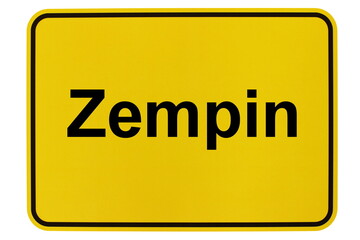 Illustration eines Ortsausgangsschildes von Zempin in Mecklenburg-Vorpommern