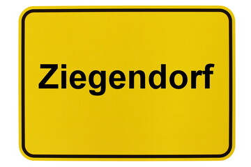 Illustration eines Ortsausgangsschildes von Ziegendorf in Mecklenburg-Vorpommern