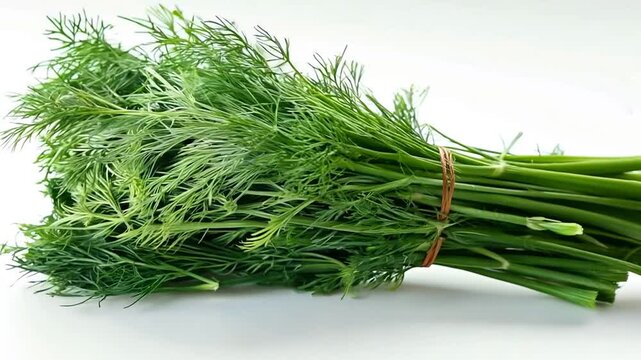 Fresh dill herb bunch harvested from the garden in spring