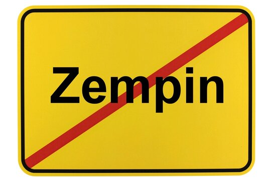 Illustration eines Ortsausgangsschildes von Zempin in Mecklenburg-Vorpommern