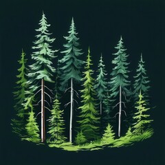 Fototapeta premium the AI Image Generator, painting of a forest with many trees