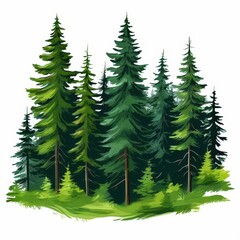 Obraz premium the AI Image Generator, painting of a forest with many trees
