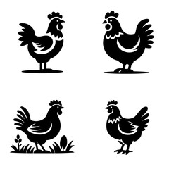chicken icon silhouette.ai