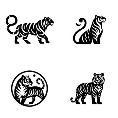 Obraz premium Tiger icon silhouette