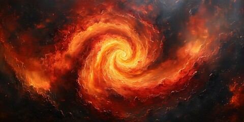 High Detail Watercolor Vortex with Glowing Accents and Rich Textures, generative ai