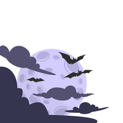 Halloween Cloud With Full Moon Corner Decoration