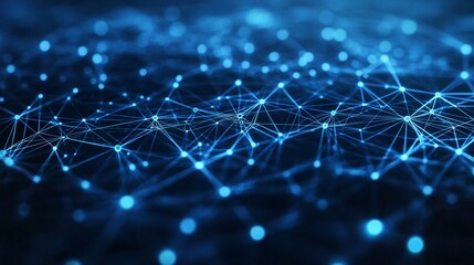 Obraz premium A network of digital nodes and connections representing the flow of information