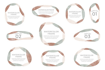 水彩画のフレーム　水彩ベクターフレーム