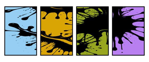 Set of 4 Abstract pattern. Illustration for printing on wall decorations. For use in graphics.