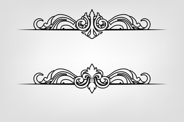 Fototapeta premium Classic Vitage Wedding Ornaments Frames Separator Elements Classic Vintage Wedding Invitation Hand Drawn Ornate the Calligraphy Poster Victorian Style