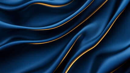 Obraz premium Royal blue velvet with sleek folds and golden accents abstract background for Engineers Day luxurious and precise symbolizing innovation and craftsmanship 