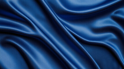 Obraz premium Soft royal blue velvet with flowing folds and a touch of silver luxurious abstract background ideal for New Years Eve themes elegant and festive texture 