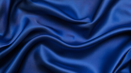 Fototapeta premium Soft royal blue velvet with flowing folds and a touch of silver luxurious abstract background ideal for New Years Eve themes elegant and festive texture 