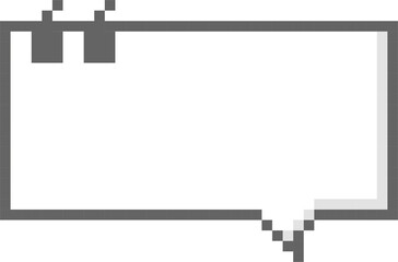 8bit retro game pixel speech bubble balloon with quotation marks, icon sticker memo keyword planner text box banner, flat png transparent element design