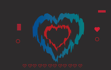 Circle Hearts Set. Best Friends day  banner design