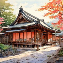 Naklejka premium the AI Image Generator, Chinese architecture in Palace,