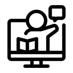 Online Teacher Line Icon