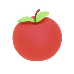 red apple 3d illustration