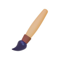 brown painting brush 3d illustration
