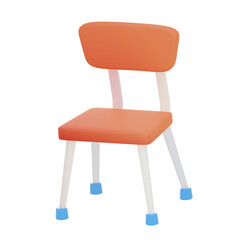orange chair 3d illustration