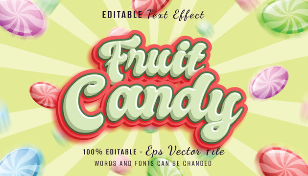 fruit candy 3d text effect design