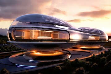 Obraz premium the AI Image Generator, Futuristic house