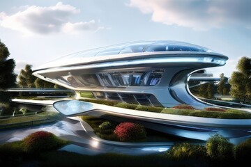 Obraz premium the AI Image Generator, Futuristic house