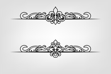 Fototapeta premium Classic Vitage Wedding Ornaments Frames Separator Elements Classic Vintage Wedding Invitation Hand Drawn Ornate the Calligraphy Poster Victorian Style