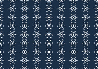 White snow flex doodle art seamless pattern on a blue background. For cards, frames, posters, book covers, textiles, wallpaper, wrapping and fabric.