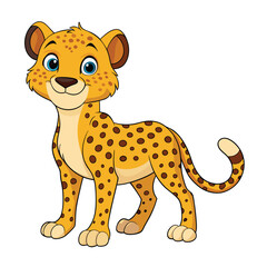 Cheetah white background vector illustration