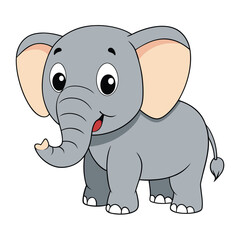 elephant white background vector illustration