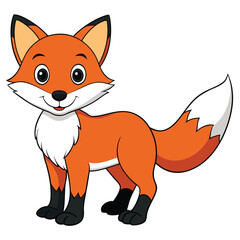 fox white background vector illustration