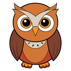 owl white background vector illustration