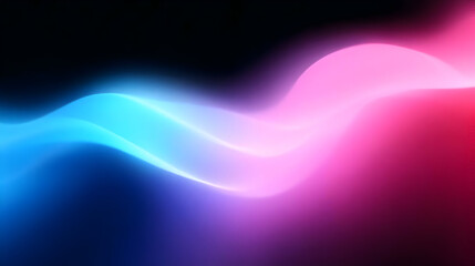 Abstract waves of blue and pink light on a dark background.