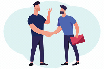 trust abstract concept vector illustration. Men shake hands, successful deal, business etiquette and honesty, corporate culture, company rules, thanks for the 