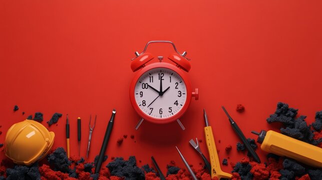 Concept of a time bomb, countdown in a work and deadline.