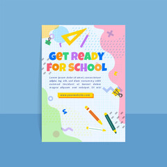modern trend vector  gradient back to school party poster template 