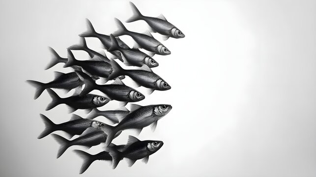 Fish forming a dense cloud, with each individual moving in perfect harmony