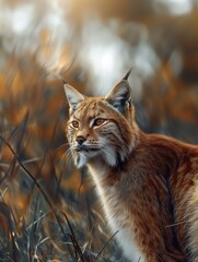 Sand Cat, Felis margarita, Desert Wildcat Close Up Portrait in Wildlife