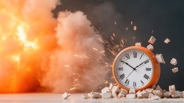 Concept of a time bomb, countdown in a work and deadline.