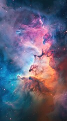 Cosmic Nebula in Vivid Hues