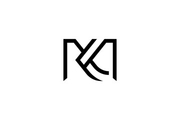 Letter KM or MK Logo Design Vector 