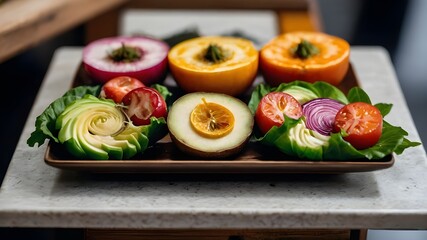 "From vibrant farmer's market produce to elegant fine dining plates, our AI-generated images of food items will transport you to a world of delicious and visually descriptive delights."