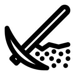 geology, mining, mine, dig, construction, pickaxe, axe, geography outline icon
