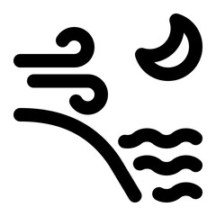 land breeze, onshore breeze, land wind, wind, sea, ocean, weather, geography, geographic outline icon