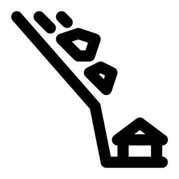 black landslide rocks falling house clip art preview